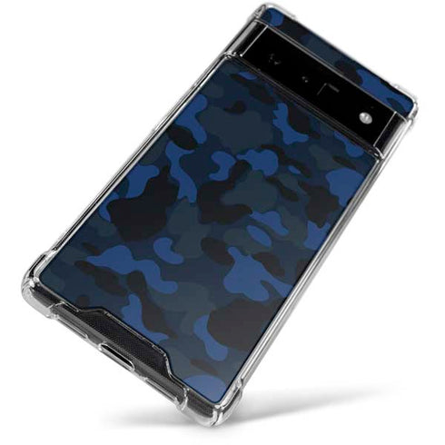 Blue Street Camo Google Pixel 6 Clear Case